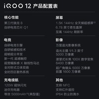 iQOO 12 12GB+512GB燃途版 第三代骁龙 8 自研电竞芯片Q1 大底主摄潜望式长焦 5G手机ZG