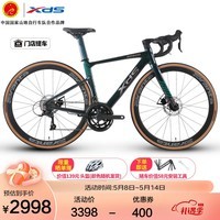 喜德盛公路自行车AD300线拉油碟刹18速成人 24款深灰/黑 700C*510