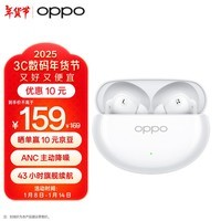 OPPO Enco Air4 真无线蓝牙耳机 主动降噪入耳式音乐运动跑步游戏耳机 通用苹果华为小米手机 霜白