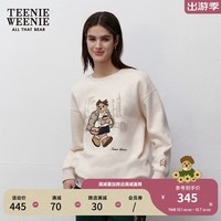 Teenie Weenie小熊加绒卫衣女秋冬大熊圆领套头基础时尚卫衣韩版女 燕麦色 165/M