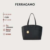 菲拉格慕（Ferragamo）女士黑色Charming购物袋（小号） 0770619 礼物送女友