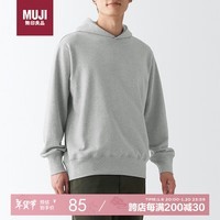 无印良品（MUJI）男式 紧密编织毛圈 套头卫衣 连帽卫衣 ABI09A2A 灰色 S 