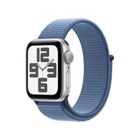 Apple Watch SE 2023款智能手表GPS款40毫米银色铝金属表壳凛蓝色回环式运动型表带 健康电话手表MRE33CH/A