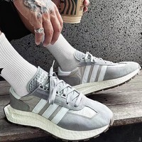 阿迪达斯 （adidas）三叶草休闲鞋男鞋女鞋新品RETROPY E5复古元祖灰慢跑鞋舒适老爹鞋 Q47101/Boost中底-潮款 36