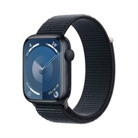 Apple Watch Series 9 智能手表GPS款45毫米午夜色铝金属表壳 午夜色回环式运动表带 健康手表S9 MR9C3CH/A
