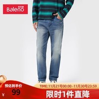 班尼路（Baleno）秋冬牛仔裤男时尚简约百搭底抓毛火山岩保暖休闲舒适 001D 36