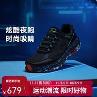 SKECHERS斯凯奇夜鹰跑步鞋男2023情侣男款GoTrail户外缓震撞色休闲运动鞋 220780C/BKMT 黑色/彩色 42