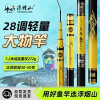 浮烟山鱼竿大物竿轻量版手竿超轻超硬鲢鳙竿综合竿巨物竿  大物版4.5米