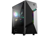 微星(MSI)龙菱 黑色游戏办公台式电脑主机atx机箱 (支持ATX主板/240冷排散热/亚克力侧透/流光灯条设计)