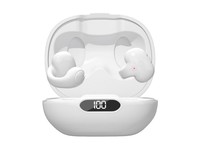 诺必行S518适用华为蓝牙耳机骨传导概念真无线不入耳舒适运动跑步健身迷你夹耳开放式通话降噪-白色