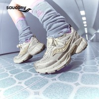 Saucony索康尼2K骑士鞋休闲鞋男女复古老爹鞋女厚底增高运动鞋男 银灰3【做旧设计】 38