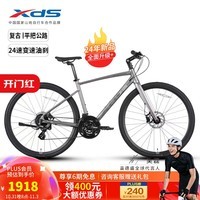 喜德盛（xds）喜德盛平把公路车2024版极速380油压碟刹24速变速X6铝合金车架 24款-深灰/银500