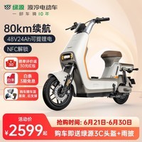 绿源（Luyuan）LIVA7豪华版新国标电动自行车48V24Ah锂电代步轻便电瓶车 liva7锂电 焕彩奶咖