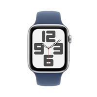 Apple/苹果 Watch SE 智能手表GPS款44毫米银色铝金属表壳丹宁色运动型表带M/L MXFC3CH/B