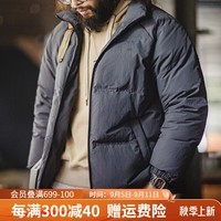 马登工装 美式休闲白鸭绒羽绒服户外防风面包服保暖上衣外套男冬 深灰色 L