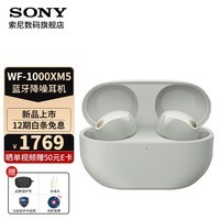 索尼（SONY）WF-1000XM5 蓝牙耳机真无线降噪耳机 运动入耳式 新款降噪豆5 1000XM4升级款 蓝牙5.3 铂金银 国行