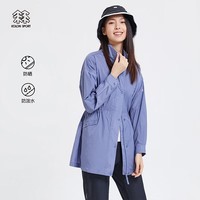 KOLON SPORT可隆女子防晒中长款皮肤衣风衣户外休闲衣外套 蓝紫色IS 175/XL