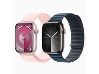 Apple Watch Series 9 智能手表GPS款45毫米粉色铝金属表壳 亮粉色回环式运动表带 健康手表S9 MR9J3CH/A