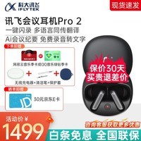 科大讯飞录音降噪会议耳机iFLYBUDS Pro2蓝牙耳机 无线降噪 入耳式续航持久会议纪要 录音转文字 讯飞耳机Pro 2夜影黑
