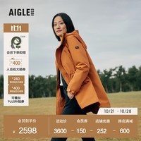 AIGLE艾高秋冬款MTD防风防雨透汽户外休闲时尚中长款棉服女士外套 香料黄 AX491 40(170/92A)