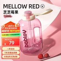 BABLOV花伴森吨吨桶水杯大容量男女士运动户外水壶吸管杯大肚杯1500ml