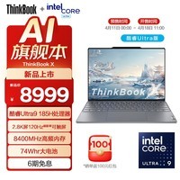 ThinkPad 联想ThinkBook X 2024AI旗舰本 英特尔Evo酷睿Ultra标压处理器 高端商务轻薄笔记本电脑 Ultra9 185H 32G 1T 02CD触屏