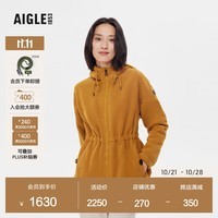 AIGLE【断货回归】艾高秋冬款女士加厚保暖耐磨收腰全拉链抓绒衣 香料黄 AX603 36(160/84A)