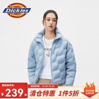 dickies羽绒服 全身压印印花羽绒服 保暖外套上衣DK010807 浅灰蓝 S 充绒量:153g