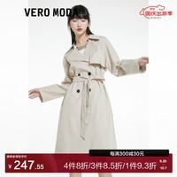 VEROMODA秋冬新款ins风复古翻领双排扣风衣女|322121004 C13卡其色 170/88A/L