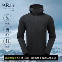 Rab睿坡Superflux男士户外速干保暖抓绒衣运动登山帽衫QFG-13 碳黑色BKB S