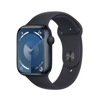 Apple Watch Series 9 智能手表45毫米午夜色铝金属表壳 午夜色运动型表带M/L【GPS款】MR9A3CH/A