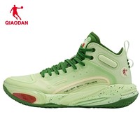 乔丹QIAODAN男鞋毒牙REV巭PRO回弹高帮耐磨实战篮球鞋学生缓冲减震 微光绿/浅梨黄 41
