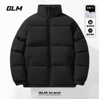 GLM森马品牌立领棉衣男生冬季加厚保暖潮牌百搭棉服休闲宽松面包服 黑#GL纯色 2XL