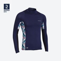 迪卡侬（DECATHLON）单件潜水服男温泉水母衣服潜水泳衣服防晒泳衣冲浪服弹性 深藏青色浪花(单件)(新老款随机 3XL