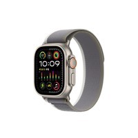 Apple Watch Ultra2 智能手表GPS+蜂窝款49毫米钛金属表壳绿配灰色野径回环式表带M/L eSIM健康手表MRFP3CH/A