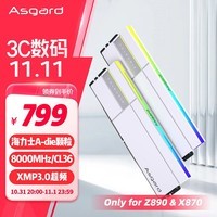 阿斯加特（Asgard）32GB(16Gx2)套 DDR5 8000 台式机内存条 RGB灯条-女武神·瓦尔基里Ⅱ代 极地白 Only for Z890&X870