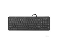 B.O.W航世HW156S-A键盘 有线键盘 办公键盘 超薄便携静音 96键 台式笔记本键盘  巧克力按键 黑色