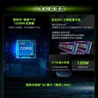 极摩客GMK K7迷你主机英特尔13代酷睿i5-13500H高性能商务小台式机mini电脑 蓝钛金属色 准系统(无硬盘/内存)