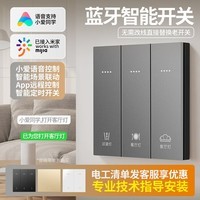 赛尔玛（SNRMA）已接入米家智能开关面板小爱同学语音双控手机远程遥控控制开关 智能一开【单火/零火通用】灰色