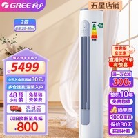 格力（GREE）空调 云逸Ⅱ 新能效 智能WiFi 变频冷暖 自清洁 大风量客厅家用圆柱立式柜机 2匹 一级能效 KFR50LWNhGm1BAj
