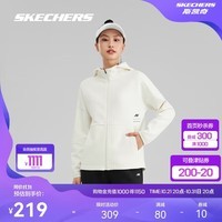 斯凯奇Skechers2023冬女款防风连帽外套拉链运动上衣跑步户外