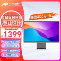 RICHVISION未来视野 23.8英寸4K超清IPS显示器果粉屏 Type-C 65W 10bit 专业设计电脑屏幕 RV100mini晴山灰