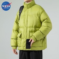 NASA RHUDE2024秋冬立领棉服男宽松加厚潮流面包服棉衣外套纯色多口袋情侣款 柳黄绿 2XL（建议150-170斤）