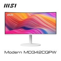 微星（MSI）34英寸 准4K 120Hz 曲面白色显示器内置双扬声器 98W Type-C 支持HDR商用办公电脑显示屏MD342CQPW