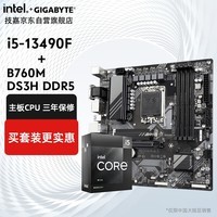 技嘉 B760 主板套装 搭 英特尔 i5 主板CPU套装 板U套装 非i512400F 13490F+B760M DS3H D5