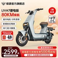 绿源（Luyuan）LIVA7豪华版新国标电动自行车 48V24Ah锂电 通勤代步轻便电动车 liva7锂电版 天空灰