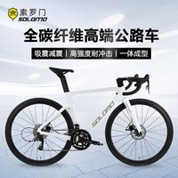 索罗门公路自行车碳纤维全内走线一体弯把成人变速超轻手变油压碟刹24速 白骑士 L码（175-195cm） RS-22速碳轮碳把（顺泰版）