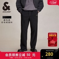 杰克·琼斯（JACK&JONES）秋季新款时尚百搭舒适纯色长裤子磨毛感仿毛呢休闲裤男224314044 E41 黑色 E41 黑色 175/84A/M