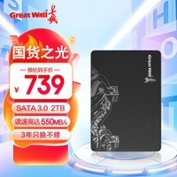 长城（Great Wall）SSD固态硬盘 SATA3.0接口 台式机笔记本电脑通用硬盘 S300系列 2TB SATA3.0固态硬盘