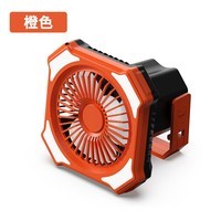 普拉扎充电小风扇大容量电池家用 户外露营桌面小风扇超小型宿舍露营照明钓鱼大容量USB充电超长续航夏天 橙色多功能户外风扇 10000mAh